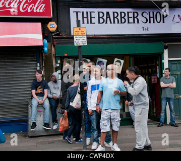 Multicultural street scenes in Walthamstow North London Stock Photo