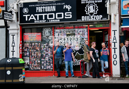 Multicultural street scenes in Walthamstow North London Stock Photo