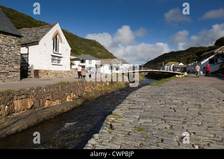 Boscastle; harbour approach; summer; Cornwall; UK Stock Photo