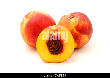 Nectarine on a white background Stock Photo