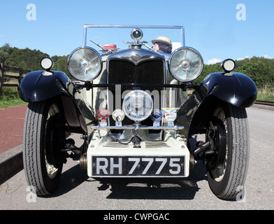 Front view of 1930's Riley Roadster Beamish Museum, north east England, UK Stock Photo