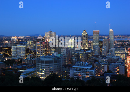 Canada, Québec, Montréal, downtown, skyline, dusk Stock Photo