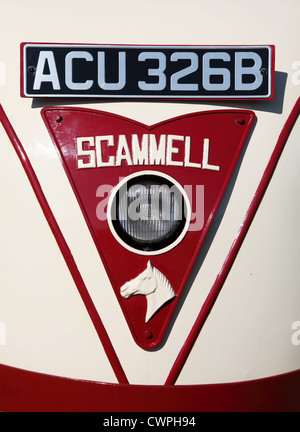 Detailed view of Scammell Scarab 3 wheeled truck Beamish Museum, north east England, UK Stock Photo