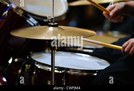 drummer rocking out Stock Photo