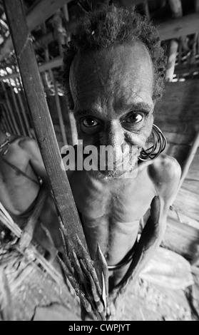 Korowai Kombai ( Kolufo) man. Stock Photo