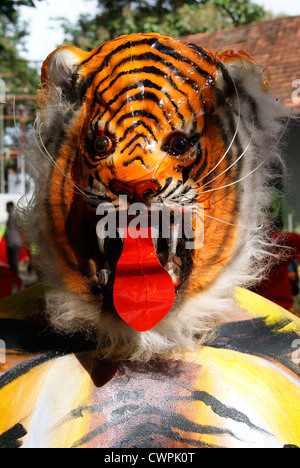 Tiger mask for Pulikali Tiger Dance, Onam festival, Thrissur, Kerala ...