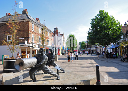 Staines Lino Sculpture, High Street, Staines-upon-Thames, Surrey, England, United Kingdom Stock Photo