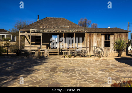 Old western saloon building where Judge Roy Bean Justice of the Peace resided. Langtry, Texas Stock Photo