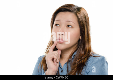 Beautiful adult thinking Stock Photo