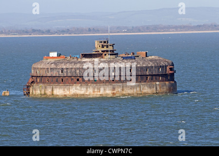 Horse sand fort in the Solent between Portsmouth and the Isle of Wight ...