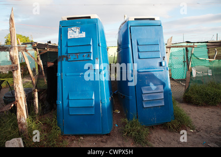 Chemical Toilets in Khayelitsha Township, South Africa Stock Photo