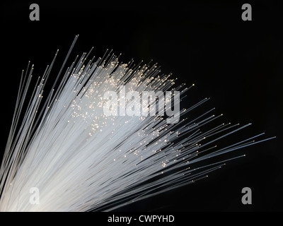 optical fiber isolated on black background Stock Photo