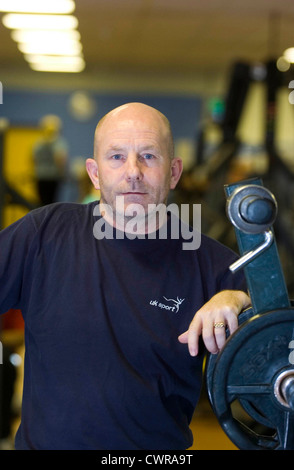 Swimming coach Billy Pye at the gym in the sports complex alongside the Welsh national pool in Sketty Lane, Swansea. Stock Photo