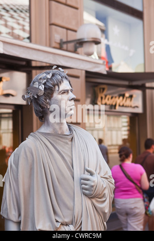 A street performer in the city of Florence. Stock Photo