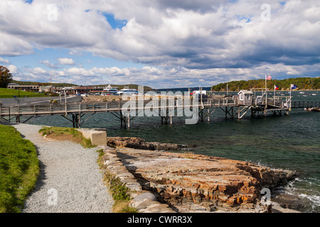 Pier at Bar Harbor on Mount Desert Island in Maine. Stock Photo