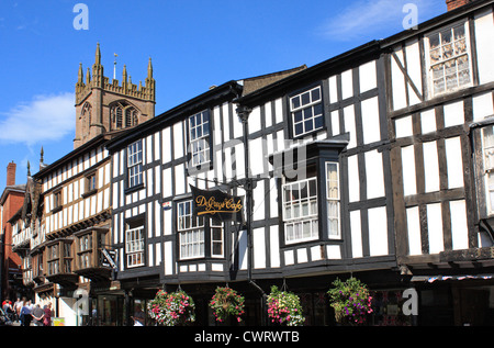 Broad Street and the Buttermarket Ludlow Town Shropshire Salop England UK United Kingdom EU European Union Europe Stock Photo