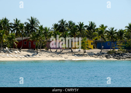 Colorful beach houses, Catalina Island, Dominican Republic Stock Photo