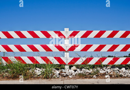 Road barrier at a construction or road work site Stock Photo - Alamy
