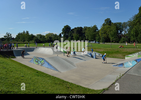 A skatepark in Priory Park, Reigate, Surrey, England, United Kingdom Stock Photo