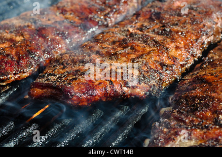 BBQ Ribs on Grill Stock Photo