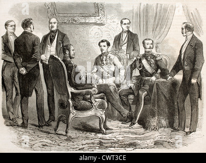 Alexander II, Russian tzar, and Franz Joseph I, emperor of Austria, meeting in Warsaw Stock Photo