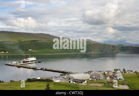 Car ferry from Skye to North Uist in Uig harbour Stock Photo