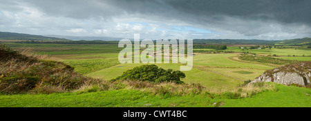 Kilmartin Glen panoramic from the Dunadd Hill Fort 9 miles from Lochgilphead, Argyll and Bute. Scotland.  SCO 8330 Stock Photo