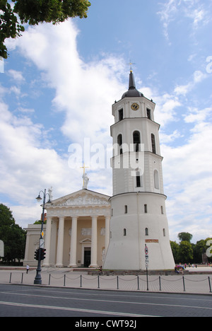 Vilnius Cathedral and Belfry, Cathedral Square, Vilnius, Lithuania. Stock Photo