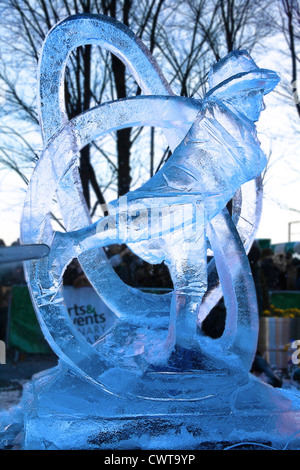 London ice sculpture at Canary Wharf Stock Photo - Alamy