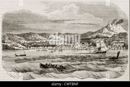 La Grande Terre old view, Guadaloupe islands Stock Photo