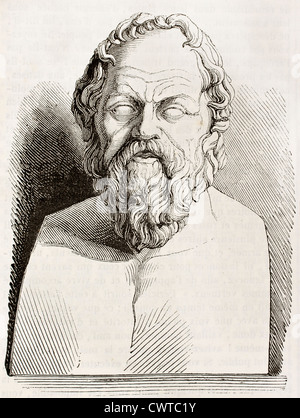 DRAWING OF A BUST OF SOCRATES GREEK PHILOSOPHER TEACHER INITIATED Stock ...
