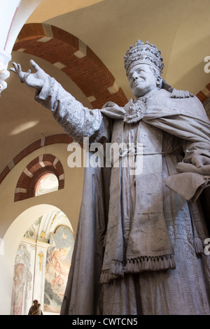 Italy, Lombardy, Milan, Basilica di Sant'Ambrogio, the saint statue Stock Photo