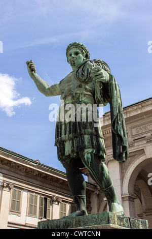 Italy, Lombardy, Milan, statue of roman emperor Costantino. Stock Photo