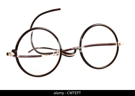 antique round reading glasses Stock Photo