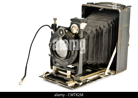 Old photo Camera isolated on white Stock Photo
