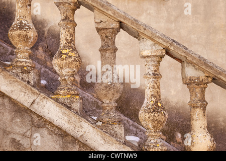 Stone Balusters and staircase leading to home in Greoux-les-Bains, Provence France Stock Photo