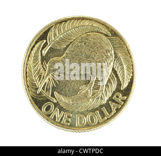 New Zealand one dollar coin. Stock Photo