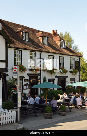 The 16th century Running Horses Pub, Mickleham, Surrey, England, United Kingdom Stock Photo