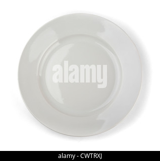 Empty white dinner plate isolated on white Stock Photo