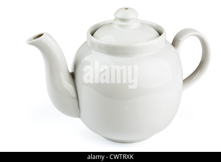 White china teapot isolated on white