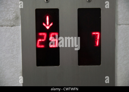 Elevator in Hong Kong. Stock Photo