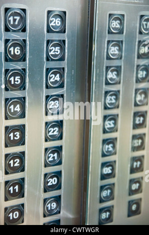 Elevator in Hong Kong. Stock Photo