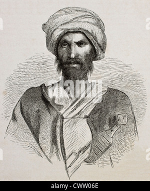 Antique illustration of a Bedouin Stock Photo