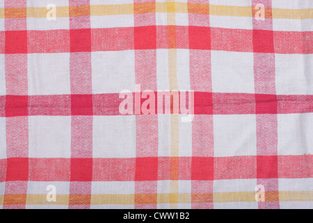 Red and white tablecloth pattern, abstract background Stock Photo