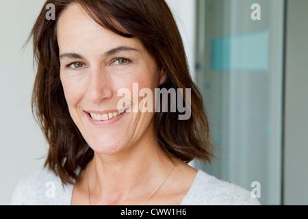 Close up of womans smiling face Stock Photo