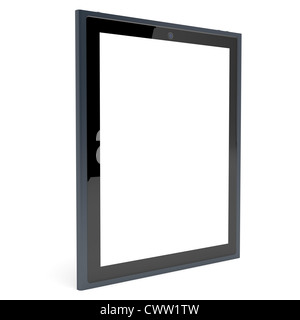 Tablet with empty screen on white Stock Photo