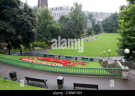 union terrace gardens aberdeen city centre on a dull wet day scotland uk Stock Photo
