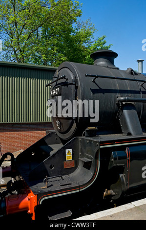 The Lancashire Fusilier steam train locomotive engine at Pickering Railway Station in summer North Yorkshire England UK United Kingdom Great Britain Stock Photo