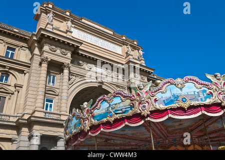 Arcone Triumphal arch Piazza della Repubblica Florence Tuscany Italy Stock Photo