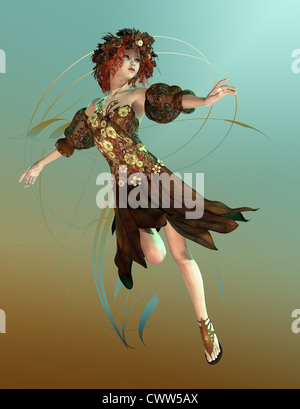 a fairy like girl that represented the Autumn. Stock Photo